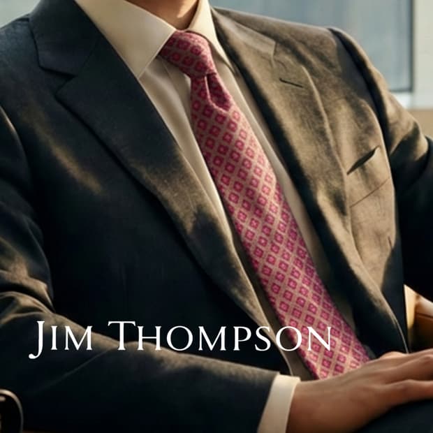 짐톰슨 실크 핑크 패턴 넥타이 9.2cm A+~A등급 K2504