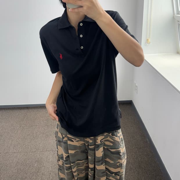 Polo 폴로 레드포니 블랙 카라 반팔 