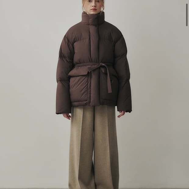 Lememe 로랑 덕 다운 패딩 다크브라운 새상품 저렴히 팔아요