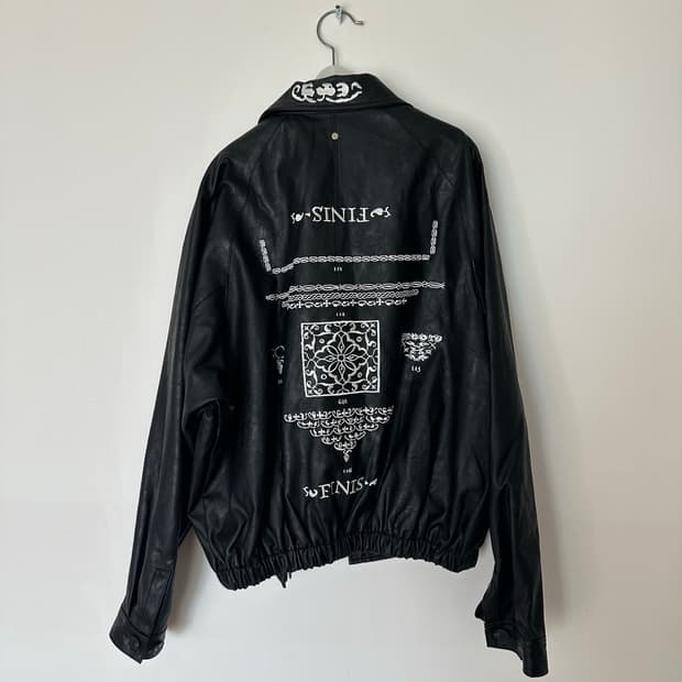 604서비스 레더 자켓 EMBROIDERED LEATHER JACKET