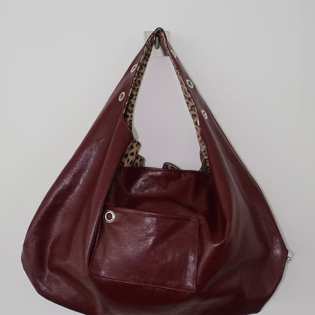Depc EYELET LEATHER BAG - WINE 