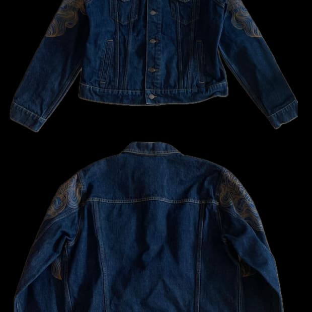 드리스반노튼 엠보싱 데님자켓