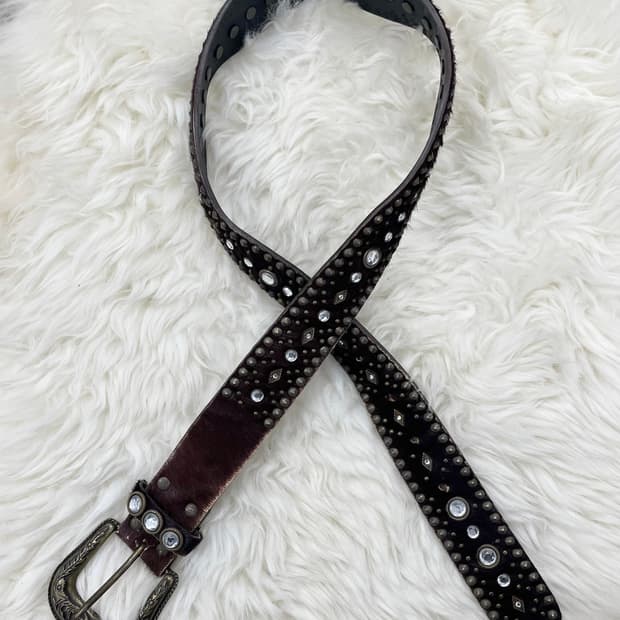 웨스턴 송치 스터드 펀칭 버클 벨트