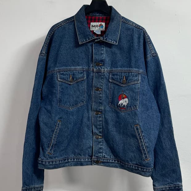 90s IMUS 성조기 캔버싱 청자켓 (on.248)