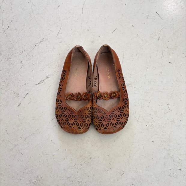 모리 빈티지 플라워 플랫슈즈 240