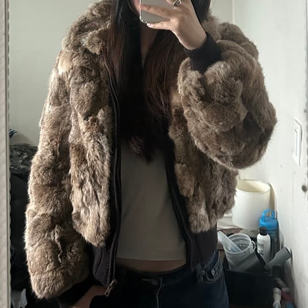 퍼자켓 리얼토끼털