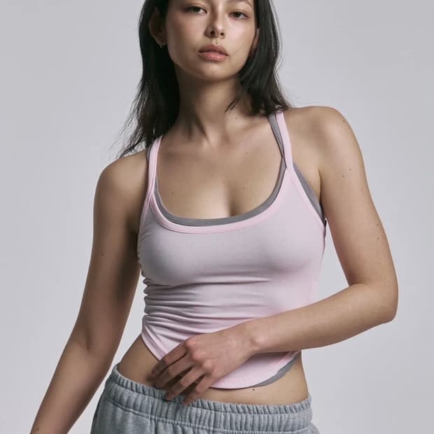 플리즈노팔로우 데일리 소프트 라운지 탱크탑 핑크