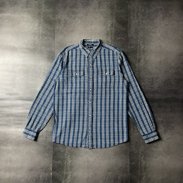 GEORGE 조지 빈티지 플랩포켓 코튼 체크 셔츠 A00672