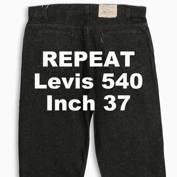 빈티지 리바이스 540 흑청 블랙진 90s 37 인치 OR5403808