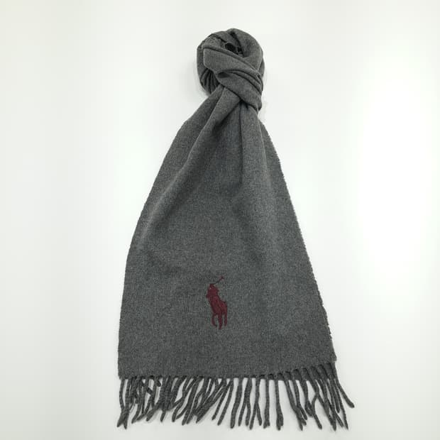MX212 폴로 랄프로렌 그레이 빅포니 램스울 목도리 머플러