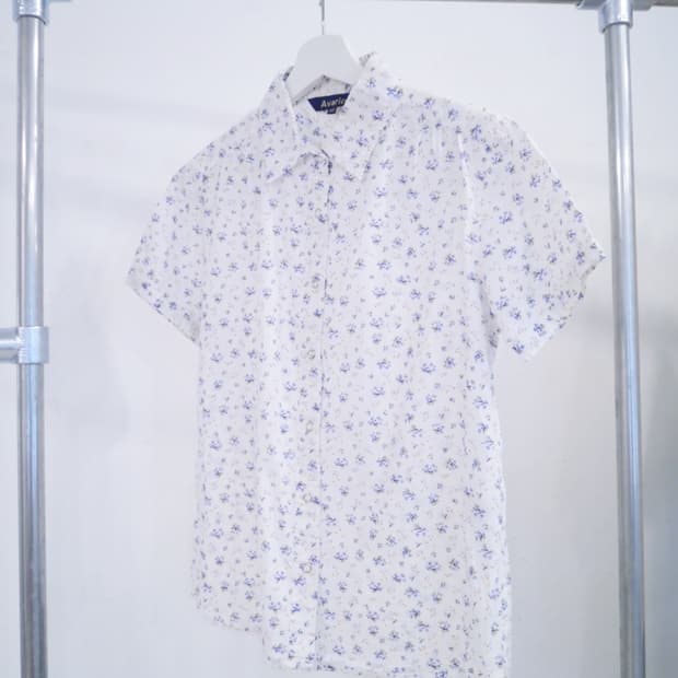 [Avarice] floral cotton shirt