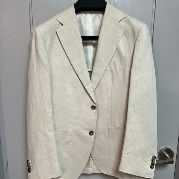 SUITSUPPLY 샌드컬러 린넨 코튼 자켓