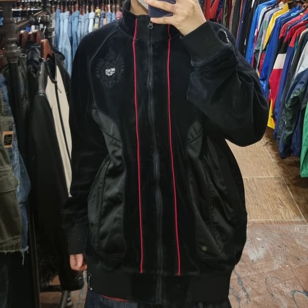[Hi] vtg 빈티지 벨로아 벨벳 져지 블랙