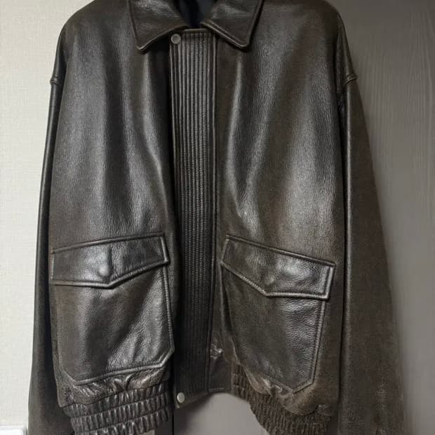 STU 오버핏 레더 자켓 M