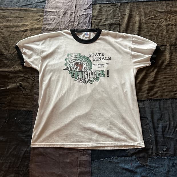 90s USA Russell Vintage Ringer T Shirt