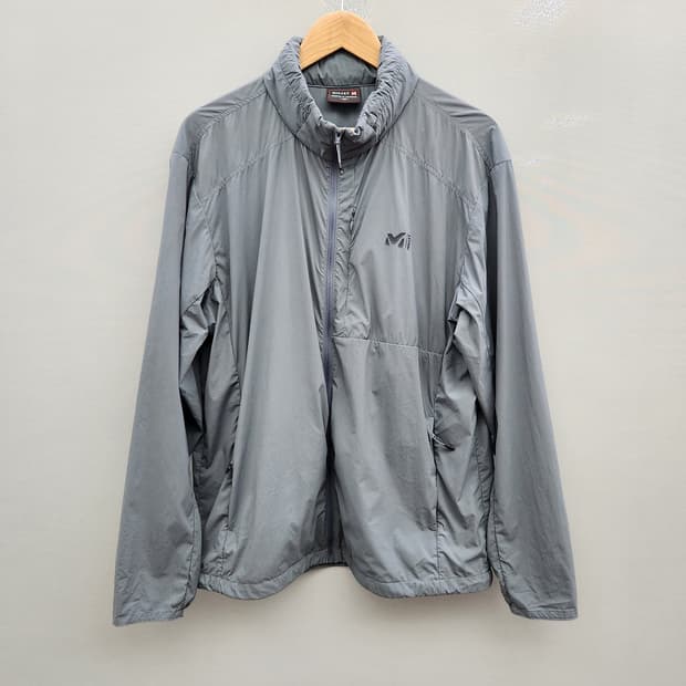 [105/XL] 밀레(MILLET) 경량 패커블 바람막이 자켓 (그레이)