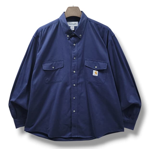 [2XL] 칼하트 네이비 투포켓 오버핏 긴팔셔츠
