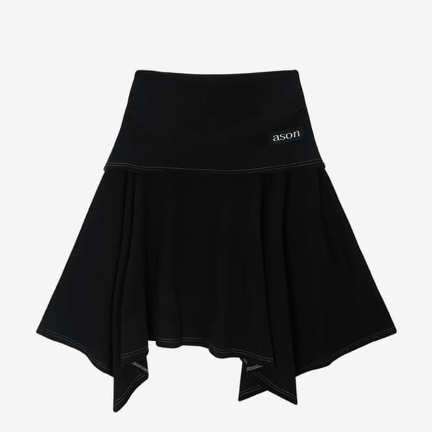애즈온 레나 언발란스 미디 스커트 LENA UNBALANCE SKIRT