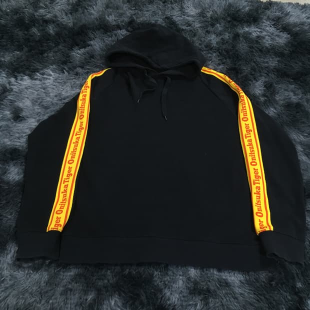 투티/A10 ONITSUKA TIGER 후드티 블랙 라인 JPN 빈티지