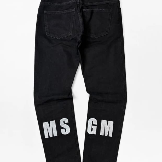MSGM 17FW 프린트 로고 스트레이트 데님 팬츠 PN5680
