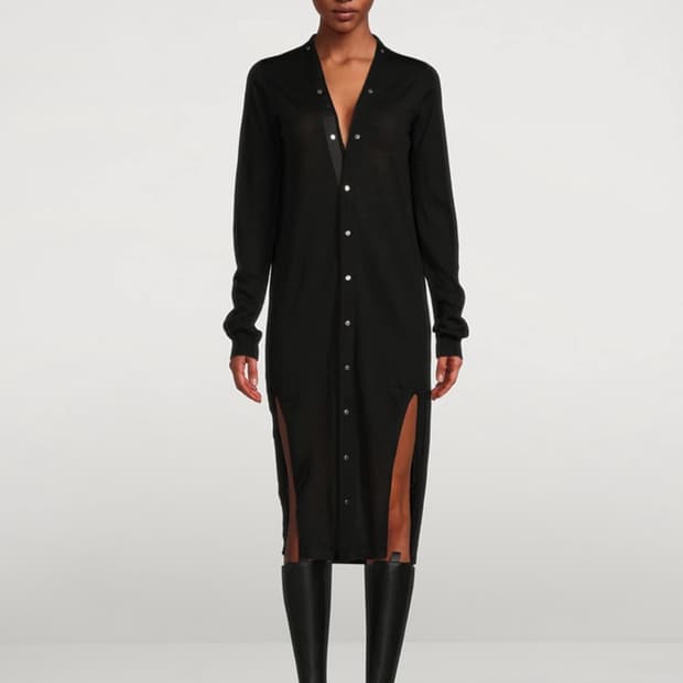 릭오웬스 캐시미어 롱 가디건 다크그린