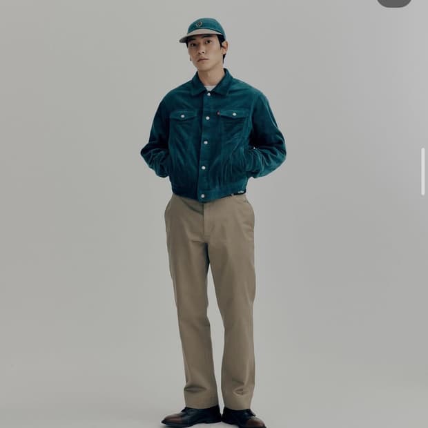 헤리티지플로스 코듀로이 트러커 재킷 블루 L