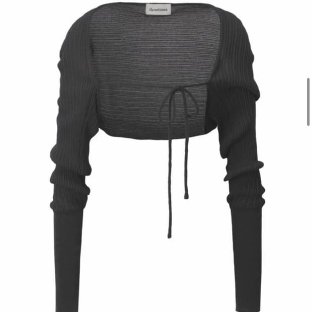 (새상품) 쓰리타임즈 릿볼레로 가디건 차콜