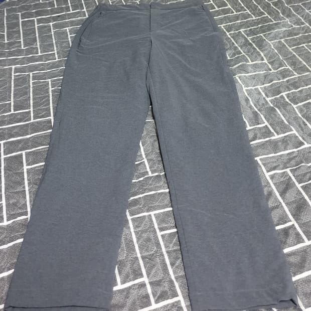 유니클로 히트텍 반밴딩 스판 기모팬츠 미디엄그레이 (L)