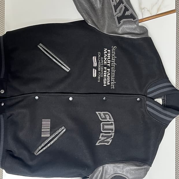 썬데이후르츠마켓 바시티 자켓 BLACK size L