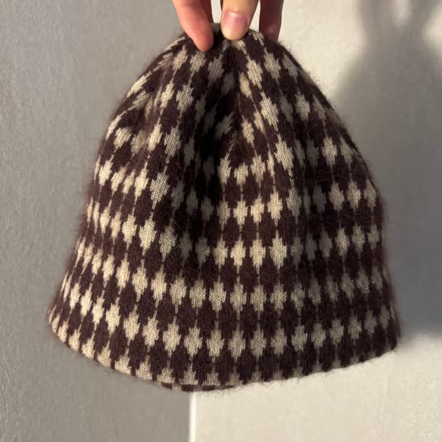 Ca4la 앙고라 체크 비니