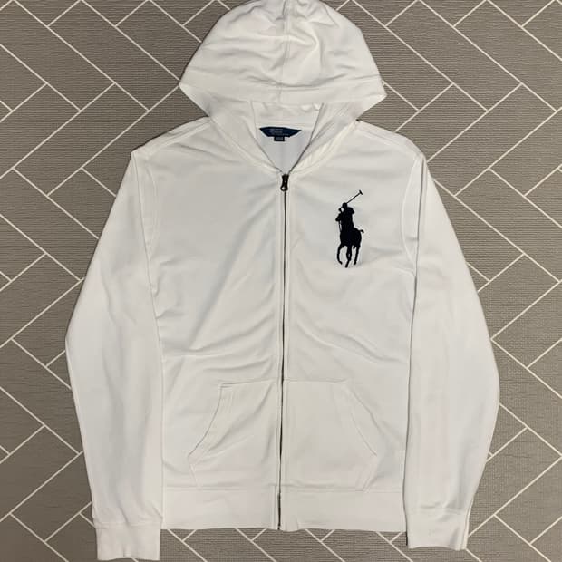 폴로 빅포니 후드집업 화이트