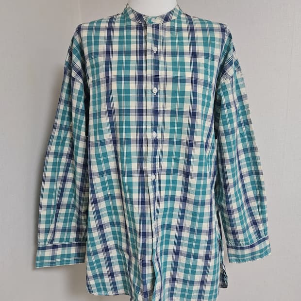 니코앤드 오버핏 롱 체크 긴팔 남방 셔츠