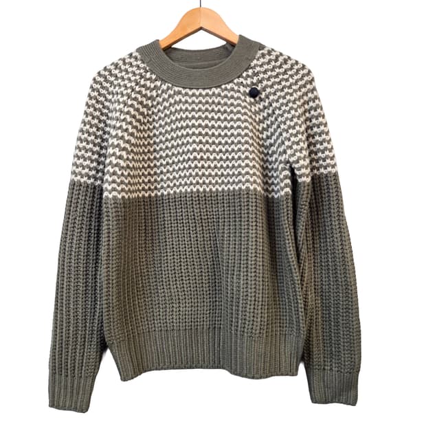 G-STAR그레이/화이트 배색 니트 스웨터(S/M)