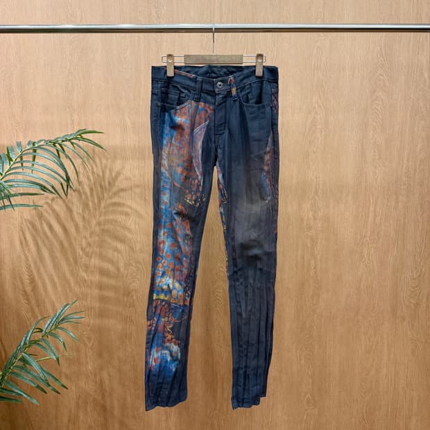 이세이미야케 맨 멀티 패턴 프린팅 유니크 아트 그래픽 팬츠