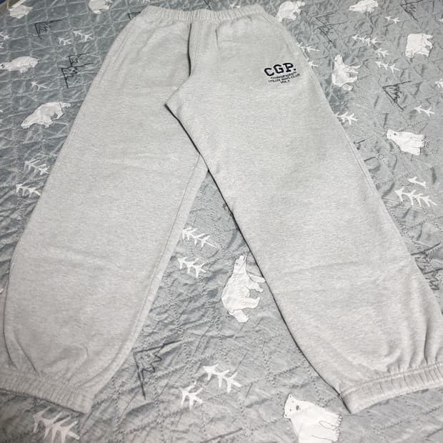 코드그라피 오버핏 CGP 아치로고 기모 스웨트 조거팬츠 그레이 (S)