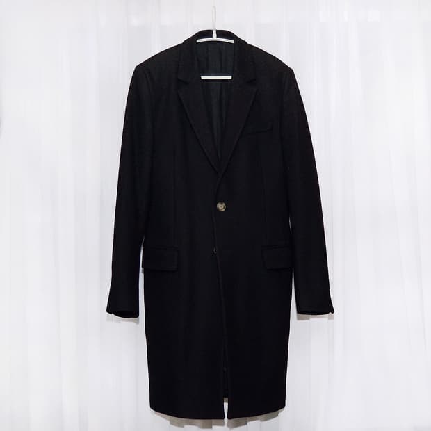 아미 (ami) 블랙 퓨어울 클래식 싱글 코트 (48 / 95-100)