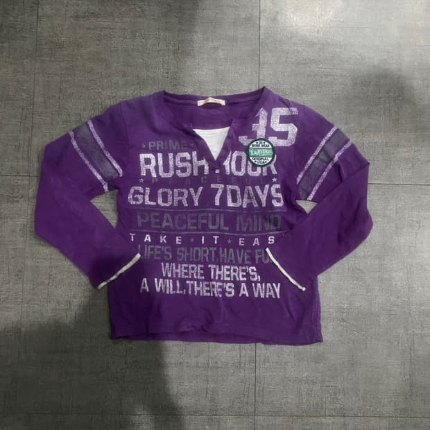 일본빈티지 Rushhour 핀터깔y2k 락펑크긱시크 레터링 긴팔티셔츠