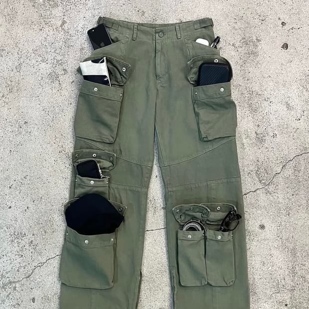 누마레 EE 가먼츠 다이드 유틸리티 팬츠 / 카키