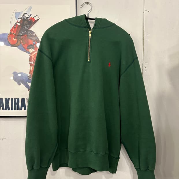 L)폴로 반집업 후드