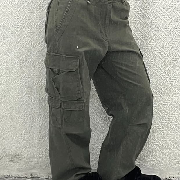 빈티지 워크웨어 멀티포켓 카키 카고 팬츠 C06675
