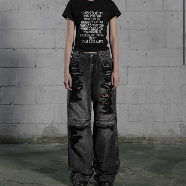 보헤미안서울 silver painting t, black