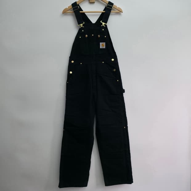 [30/30] 칼하트 더블니 블랙 오버롤