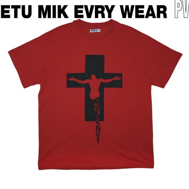 EMEW 에투믹 에브리웨어 빈티지 Emo 펑크 반팔 티셔츠 red