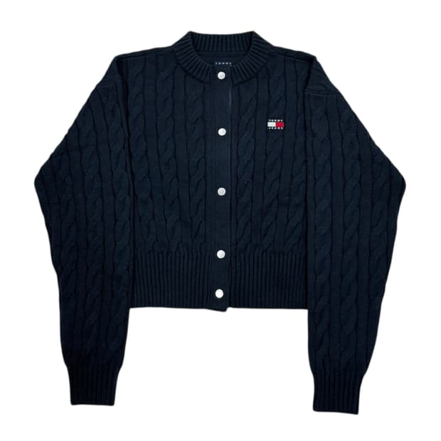 타미힐피거 타미진스 배지 케이블 가디건 네이비 XS