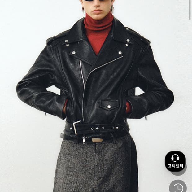 노이어 앤틱 카우 레더 크롭 라이더 자켓 52사이즈 
