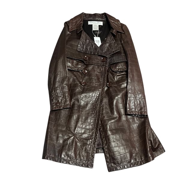 크리스챤 디올 빈티지 브라운 양가죽 코트