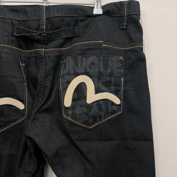 에비수 진스 재팬 배기 7부 데님 숏츠 팬츠