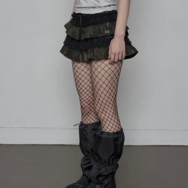 셋업이엑스이 TUTU MIX SKIRT PANTS CAMO