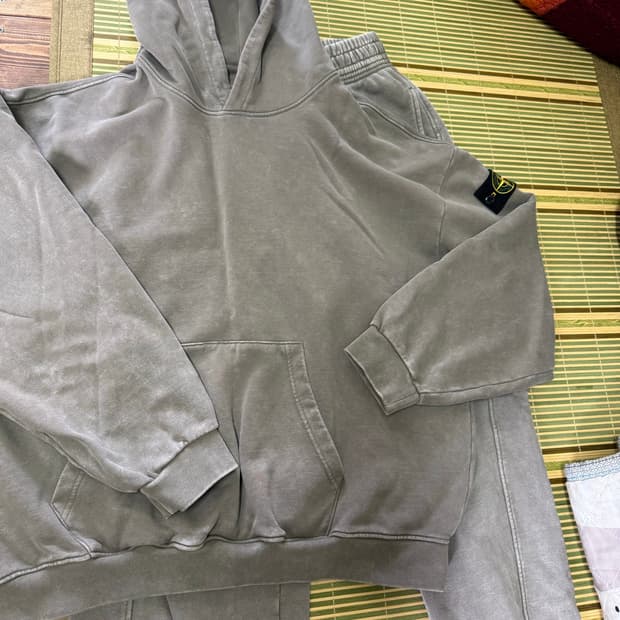 스톤아일랜드 가먼트다잉 후드셋업