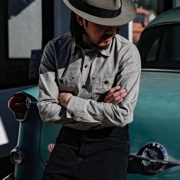 [17]프리휠러스 화이트페퍼 샴브레이 닐 워크셔츠